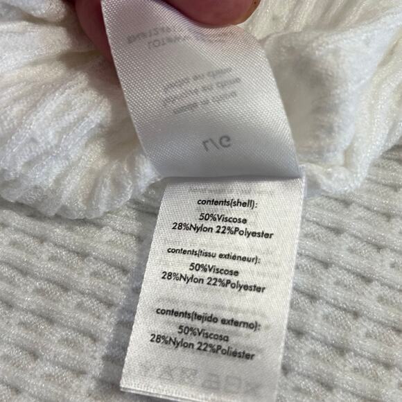 NWT WeWoreWhat Women's V-Neck Polo Tank Soft Knit Optic White Large Beach Summer - Picture 8 of 11